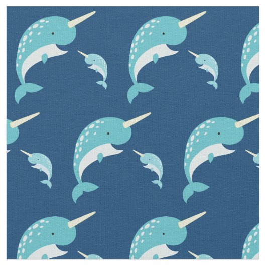 Narwhals Cute Cartoon Kinder Stof (Close Up)