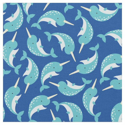 Narwhals Cute Kinder Baby Nursery Stof (Close Up)