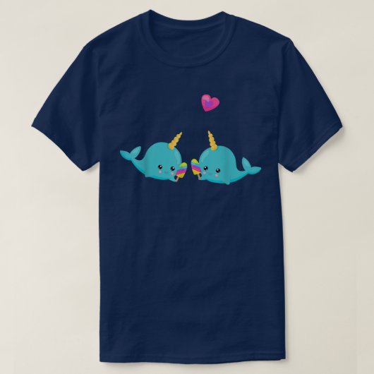 Narwhals Eating Rainbow Popsicles Unicorns of the T-shirt (Design voorkant)