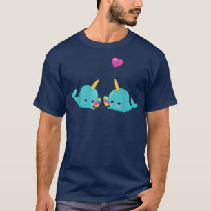 Narwhals Eating Rainbow Popsicles Unicorns of the T-shirt