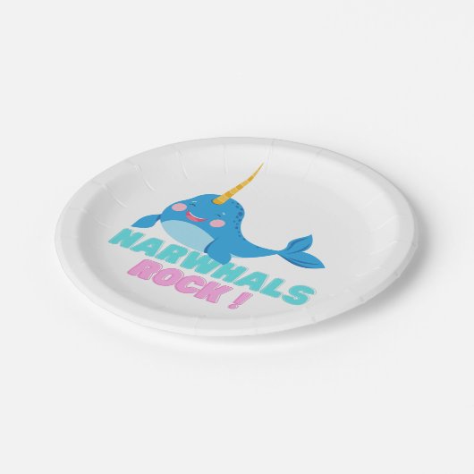 Narwhals Rock! Papieren Bordje (Gekanteld)