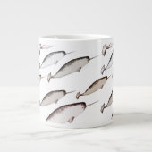 Narwhals Swim - Narwhal Pattern Grote Koffiekop (Voorkant)