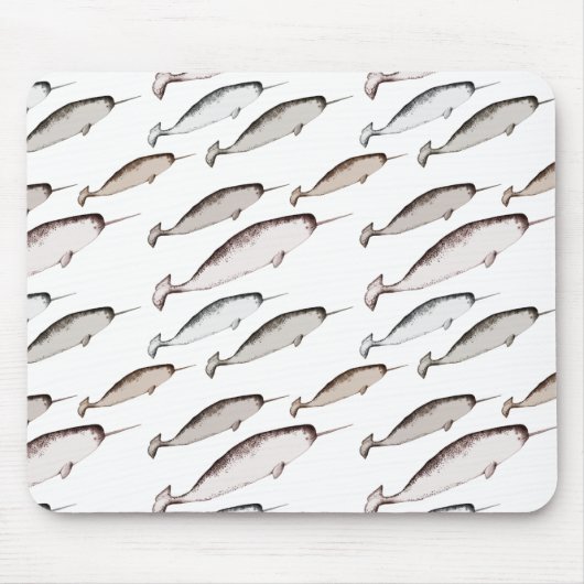 Narwhals Swim - Narwhal Pattern Muismat (Voorkant)