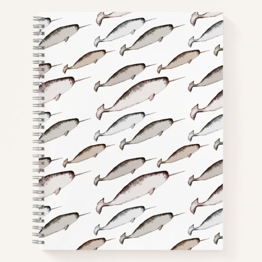 Narwhals Swim - Narwhal Pattern Notitieboek (Voorkant)