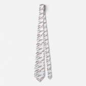 Narwhals Swim - Narwhal Pattern White Stropdas (Voorkant)