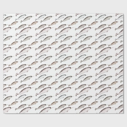 Narwhals Swim - Narwhal Whale Pattern Gift Cadeaupapier (Vlak)