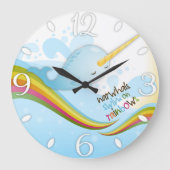 Narwhals Swim op Rainbows Grote Klok (Voorkant)