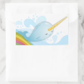 Narwhals Zwemmen op Regenbogen Rechthoekige Sticker (Tas)