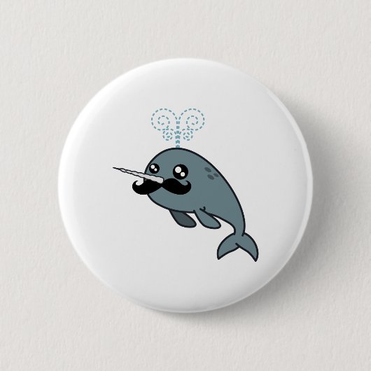 Narwhalstache Ronde Button 5,7 Cm (Voorkant)