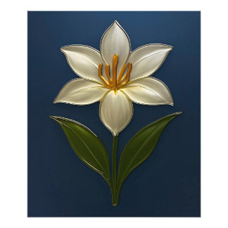 Narzissen Blume – Moderne Botanische Glanzkunst Foto Afdruk