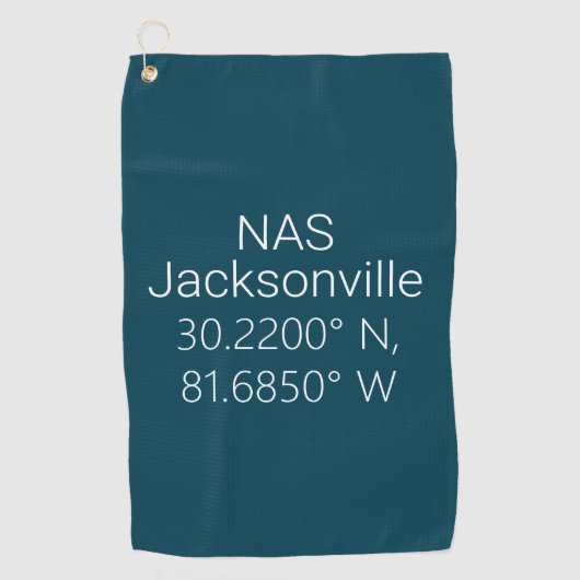 NAS Jacksonville Latitude Longitude Golfhanddoek (Voorkant)