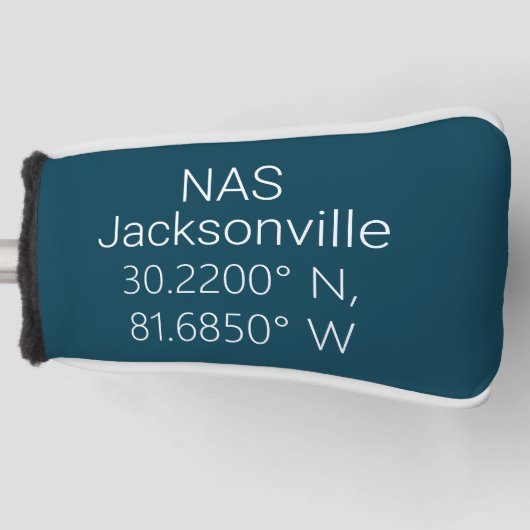 NAS Jacksonville Latitude Longitude Golfheadcover (Voorkant)