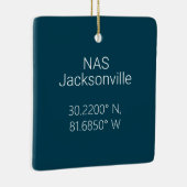 NAS Jacksonville Latitude Longitude - Persoonlijk Keramisch Ornament (Rechts)