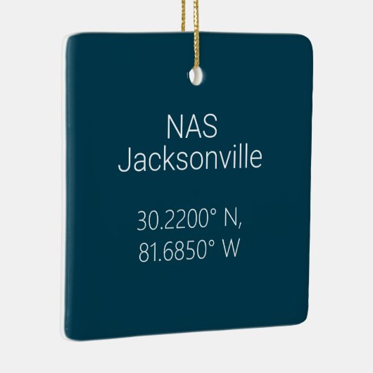 NAS Jacksonville Latitude Longitude - Persoonlijk Keramisch Ornament (Rechts)
