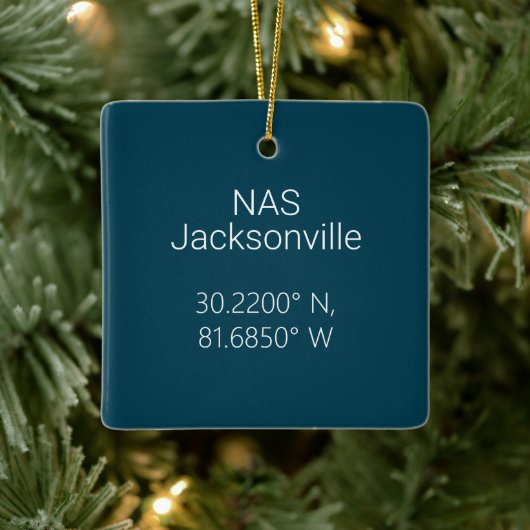 NAS Jacksonville Latitude Longitude - Persoonlijk Keramisch Ornament (Boom)