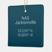 NAS Jacksonville Latitude Longitude - Persoonlijk Keramisch Ornament (Links)