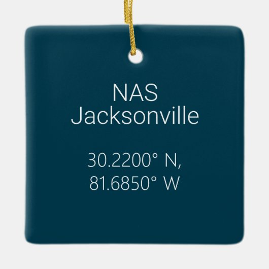 NAS Jacksonville Latitude Longitude - Persoonlijk Keramisch Ornament (Voorkant)