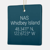 NAS Whidbey Island Breedtegraad Lengtegraad Keramisch Ornament (Links)