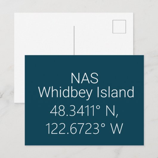 NAS Whidbey Island Latitude Longitude Briefkaart (Voorkant / Achterkant)