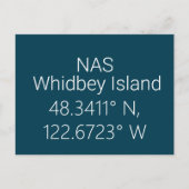 NAS Whidbey Island Latitude Longitude Briefkaart (Voorkant)