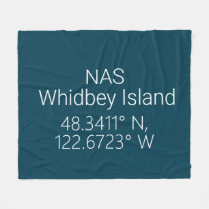 NAS Whidbey Island Latitude Longitude Fleece Deken