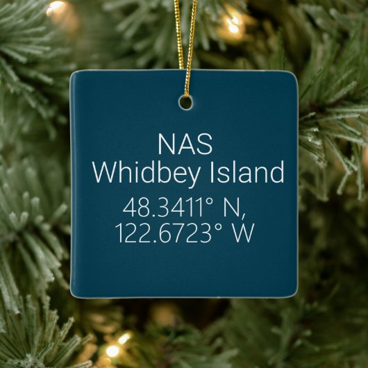 NAS Whidbey Island Latitude Longitude Keramisch Ornament (Boom)