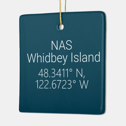NAS Whidbey Island Latitude Longitude Keramisch Ornament (Links)