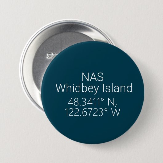 NAS Whidbey Island Latitude Longitude Ronde Button 7,6 Cm (Voorkant /achterkant)