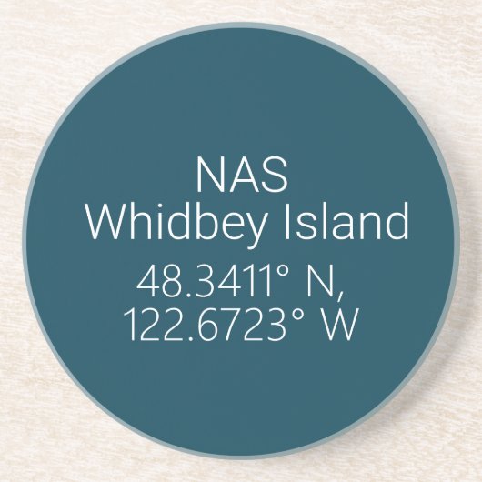 NAS Whidbey Island Latitude Longitude Zandsteen Onderzetter (Voorkant)