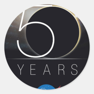 NASA 50e Jubileum Logo Ronde Sticker