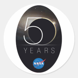 NASA 50e Jubileum Logo Ronde Sticker