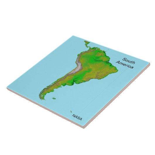 NASA-Afbeelding vanuit de ruimte, groen Zuid-Ameri Tegeltje (Zijkant)