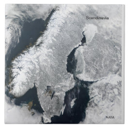 NASA-Afbeelding vanuit de ruimte: Scandinavië in d Tegeltje