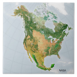 NASA-Afbeelding vanuit de ruimte van Noord-Amerika Tegeltje