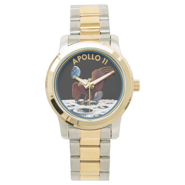 NASA Apollo 11 Logo gouden Toon horloge (Voorkant)