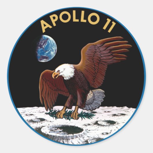 NASA Apollo 11 Logo Ronde Sticker (Voorkant)