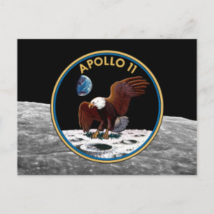 NASA Apollo 11 Maanlanding Maan Patch Insigne Briefkaart