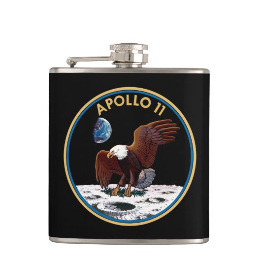 NASA Apollo 11 Maanlanding Maan Patch Insigne Heupfles (Voorkant)