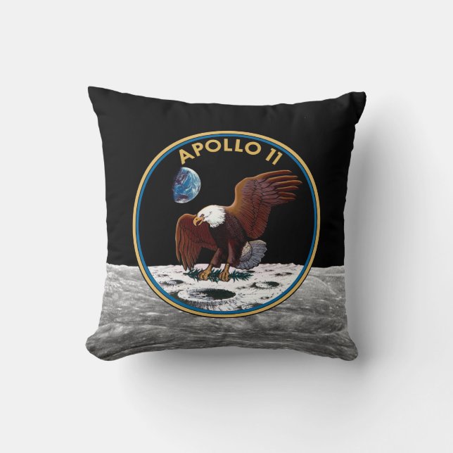 NASA Apollo 11 Maanlanding Maan Patch Insigne Kussen (Voorkant)