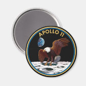 NASA Apollo 11 Maanlanding Maan Patch Insigne Magneet (Voorkant / Achterkant)