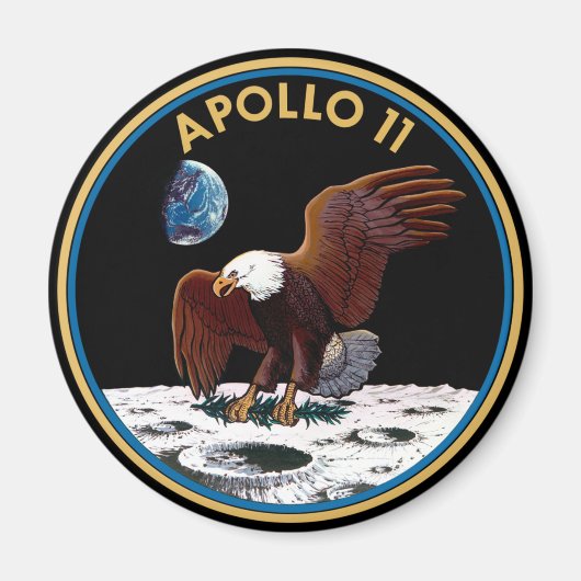 NASA Apollo 11 Maanlanding Maan Patch Insigne Magneet (Voorkant)