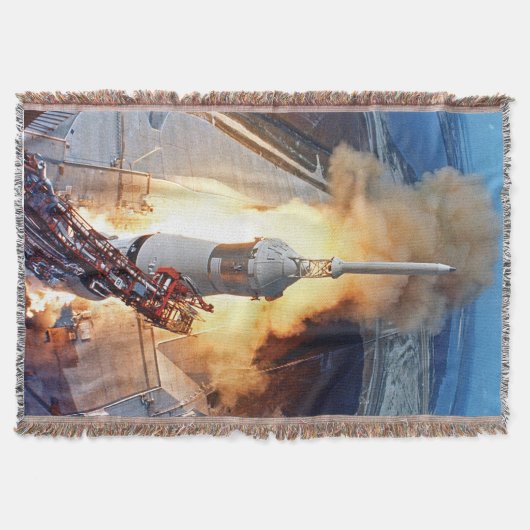 NASA Apollo 11 Maanlanding Raketlancering Deken (Voorkant)