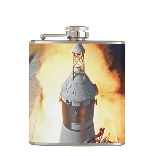 NASA Apollo 11 Maanlanding Raketlancering Heupfles (Voorkant)