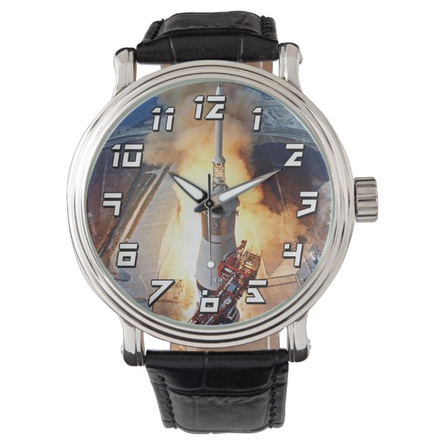 NASA Apollo 11 Maanlanding Raketlancering Horloge (Voorkant)