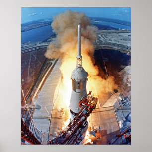 NASA Apollo 11 Maanlanding Raketlancering Poster
