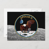 NASA Apollo 11 Moon Landing Lunar Patch Insignia Briefkaart (Voorkant / Achterkant)