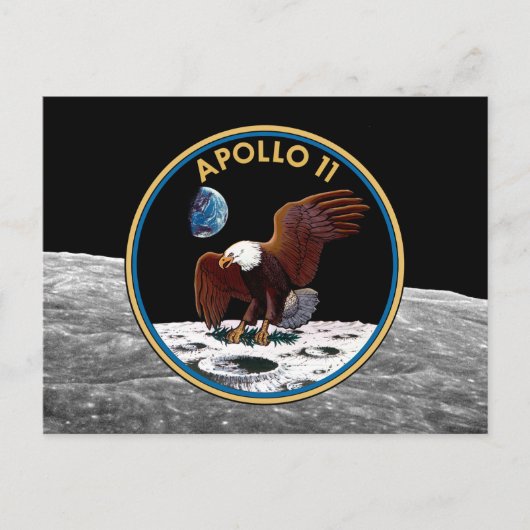 NASA Apollo 11 Moon Landing Lunar Patch Insignia Briefkaart (Voorkant)