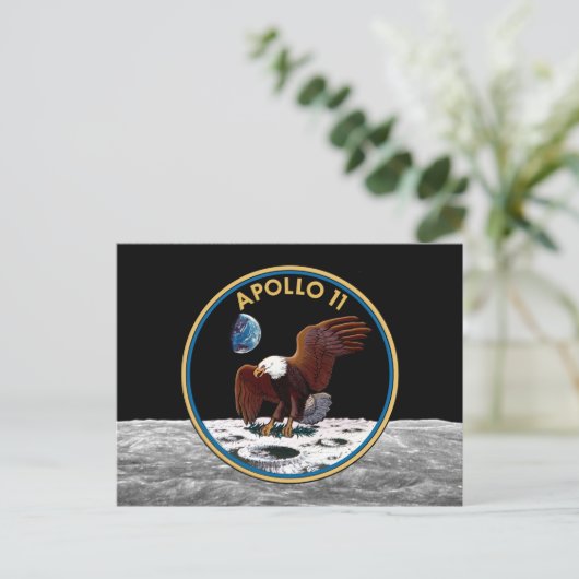 NASA Apollo 11 Moon Landing Lunar Patch Insignia Briefkaart (Staand voorkant)