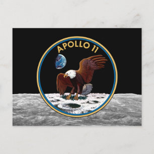 NASA Apollo 11 Moon Landing Lunar Patch Insignia Briefkaart
