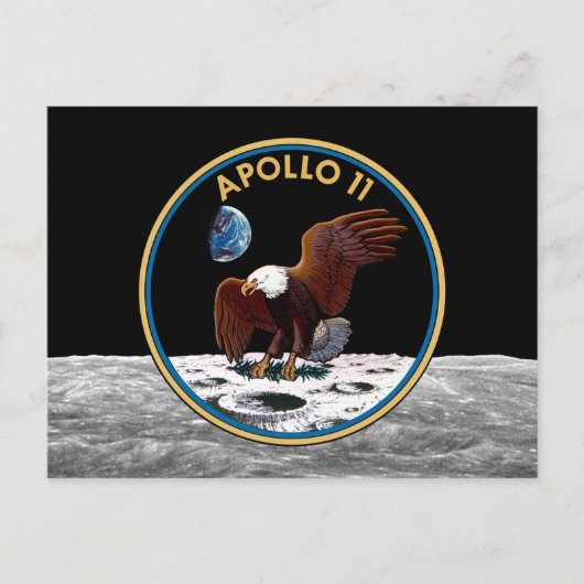 NASA Apollo 11 Moon Landing Lunar Patch Insignia Briefkaart (Voorkant)